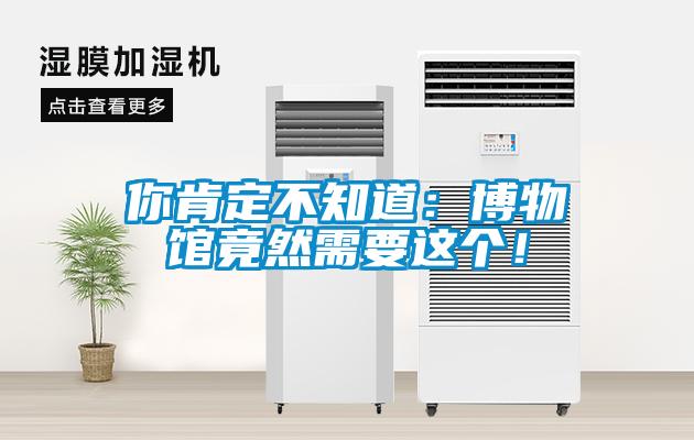 你肯定不知道：博物館竟然需要這個！