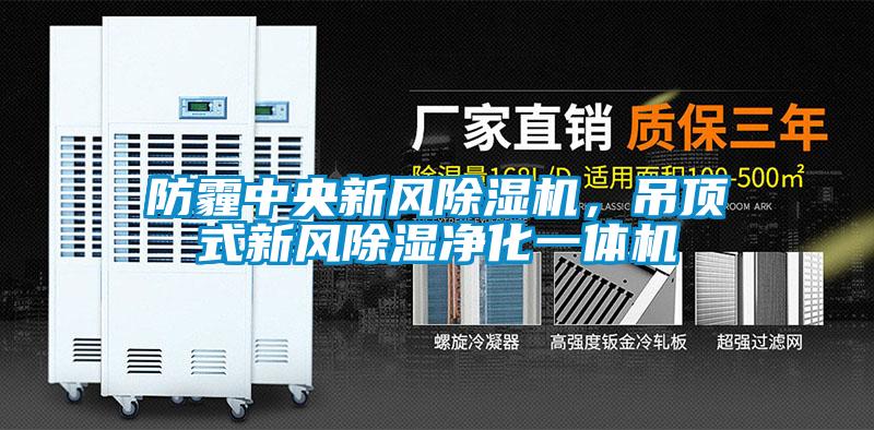 防霾中央新風除濕機，吊頂式新風除濕凈化一體機