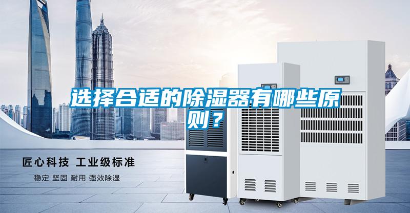 選擇合適的除濕器有哪些原則？