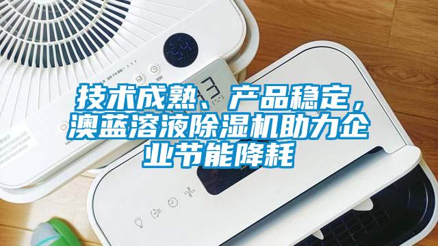 技術成熟、產(chǎn)品穩(wěn)定,澳藍溶液除濕機助力企業(yè)節(jié)能降耗